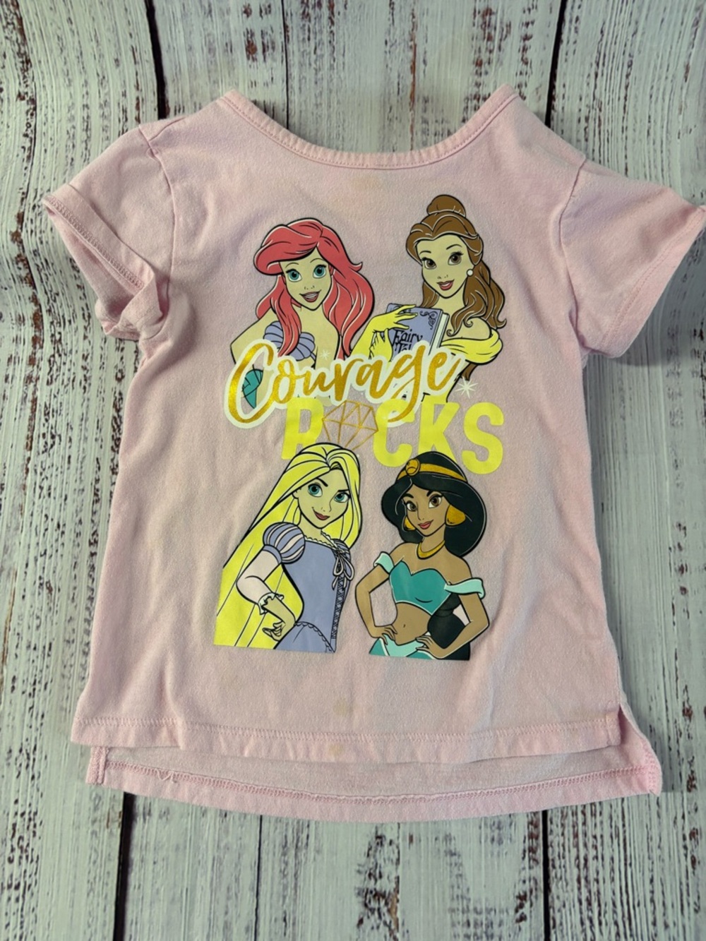 Disney Pink Princess Graphic Tee with Yellow Accent